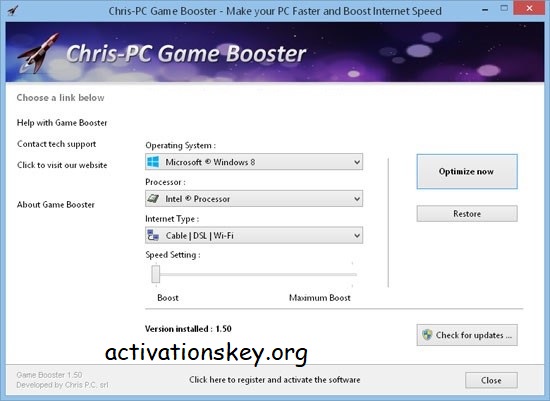 chris pc game booster crack full rsion